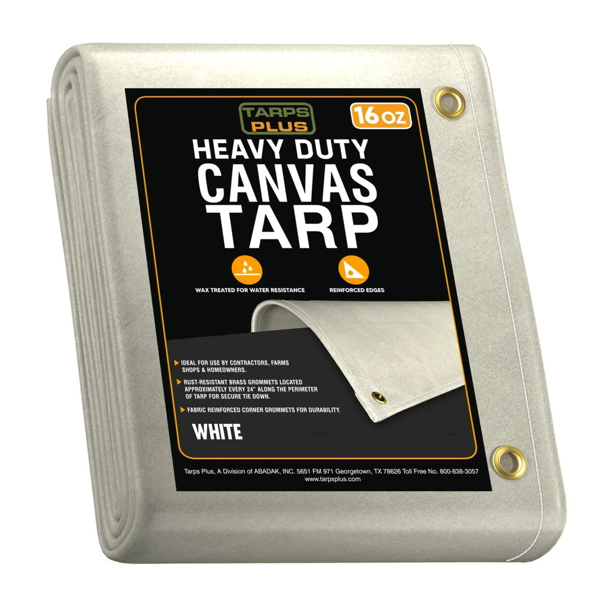 White Canvas Tarp 10' x 20'