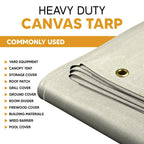 White Canvas Tarp 16' x 20'