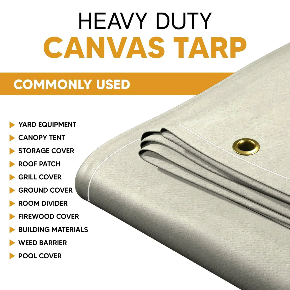 White Canvas Tarp 8' x 12'
