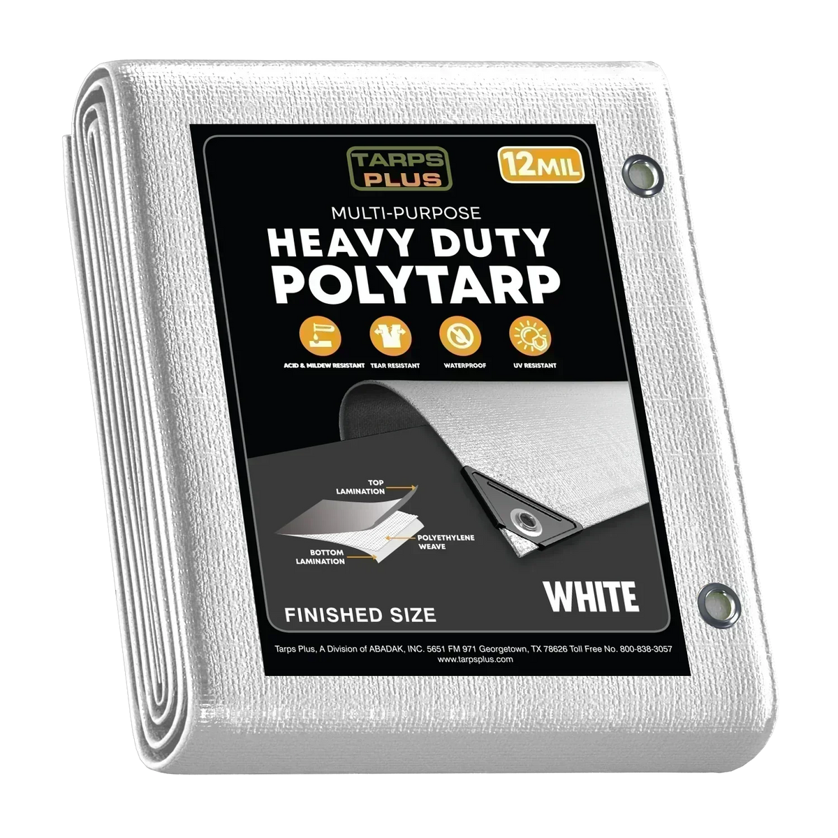 White Poly Tarp 7' x 10'
