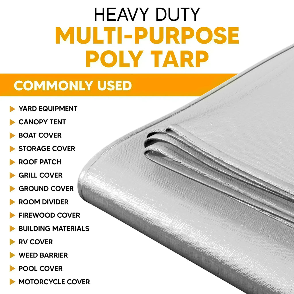 White Poly Tarps 10' x 12' - Case of 8