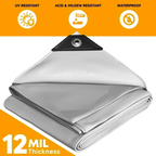 White Poly Tarps 12' x 24' - Case of 3