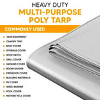 White Poly Tarps 7' x 12' - Case of 11