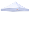 White 10' x 10' pop-up tent top creating instant shelter canopy coverage