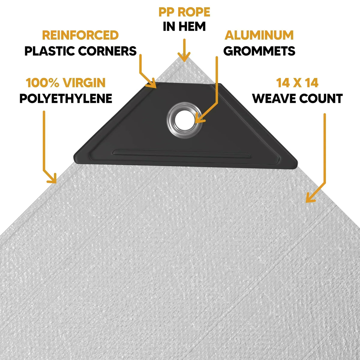 White/Silver Poly Tarp 10' x 10'