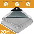 White/Silver Poly Tarp 30' x 30' - Case of  1