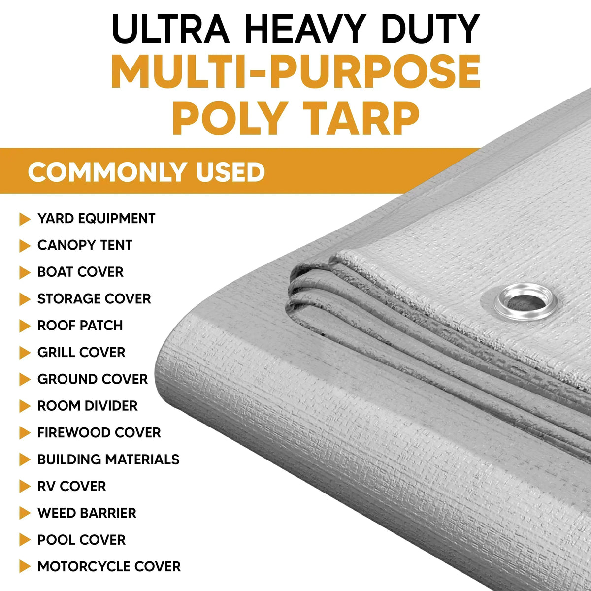 White/Silver Poly Tarp 30' x 40'