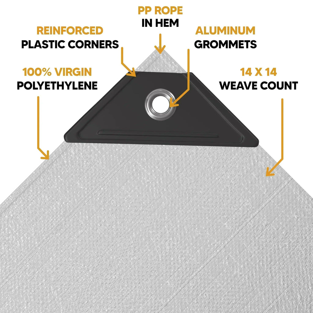 White/Silver Poly Tarp 30' x 40' - Case of  1