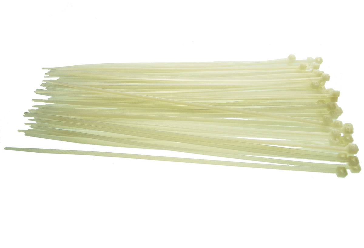 100 Cable Ties (2.5mm x 200mm) Neutral