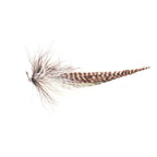 Single River Pig Urban Fly Co. fishing lure featuring natural brown and white feathers with detailed patterning, designed for use with fishing tackle.