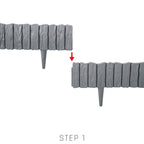 Lawn Edging, Plastic Palisade Wood Effect, 2.32m, Black