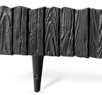 Lawn Edging, Plastic Palisade Wood Effect, 2.32m, Black