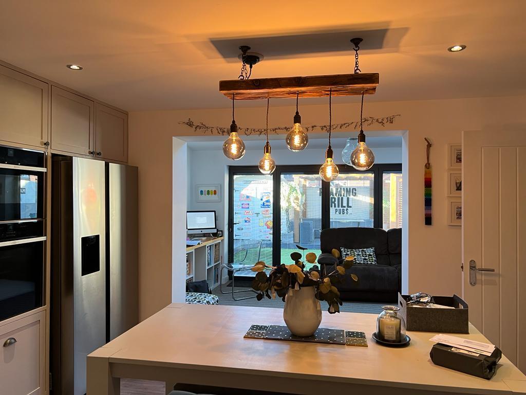 Wooden Beam Chandelier - Norwegian Spruce Cluster Pendant Light
