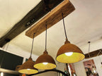 Oak Beam Chandelier with Industrial Shades | Kitchen Island & Task Lighting UK