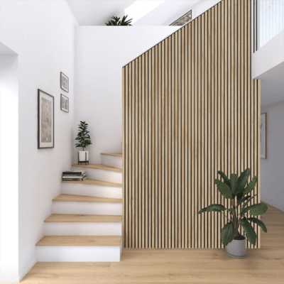 Wooden Slat Acoustic Wall Panel 2400mm x 600mm x 21mm - All Colours