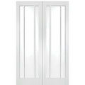 Worcester Internal Rebated White Primed Door Pair with Clear Glass