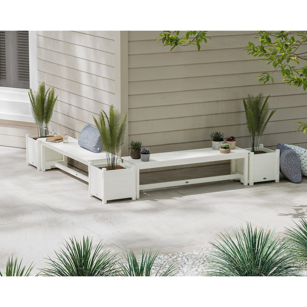 60" Nautical L- Shaped Planter Bench Corner Set