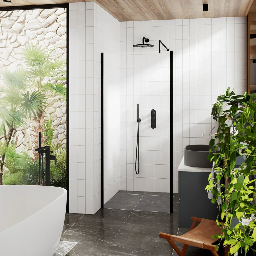 Elysian 8mm Glass Wetroom Panel With Support Bar