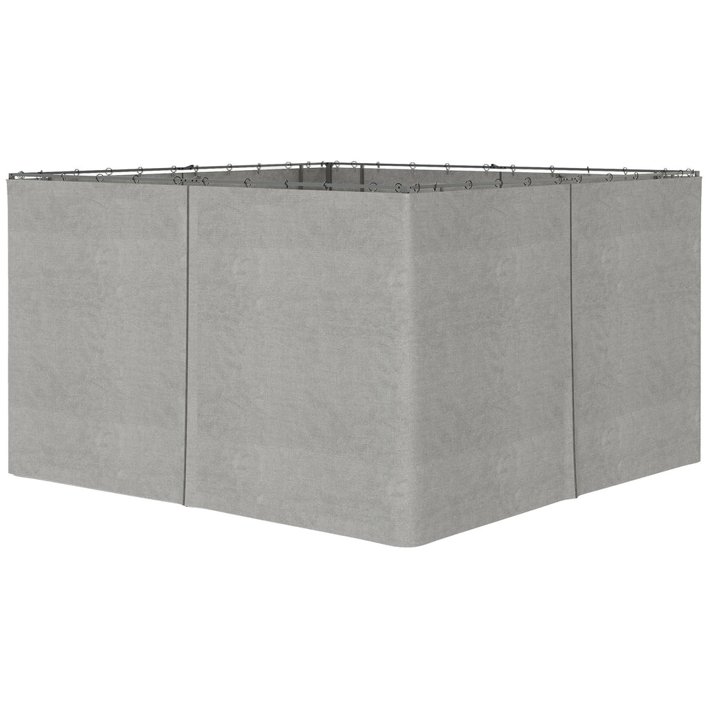 10' x 13' Universal Gazebo Sidewall Set (4 Panels) with Hooks, Light Grey
