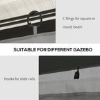10' x 13' Universal Gazebo Sidewall Set (4 Panels) with Hooks, Light Grey