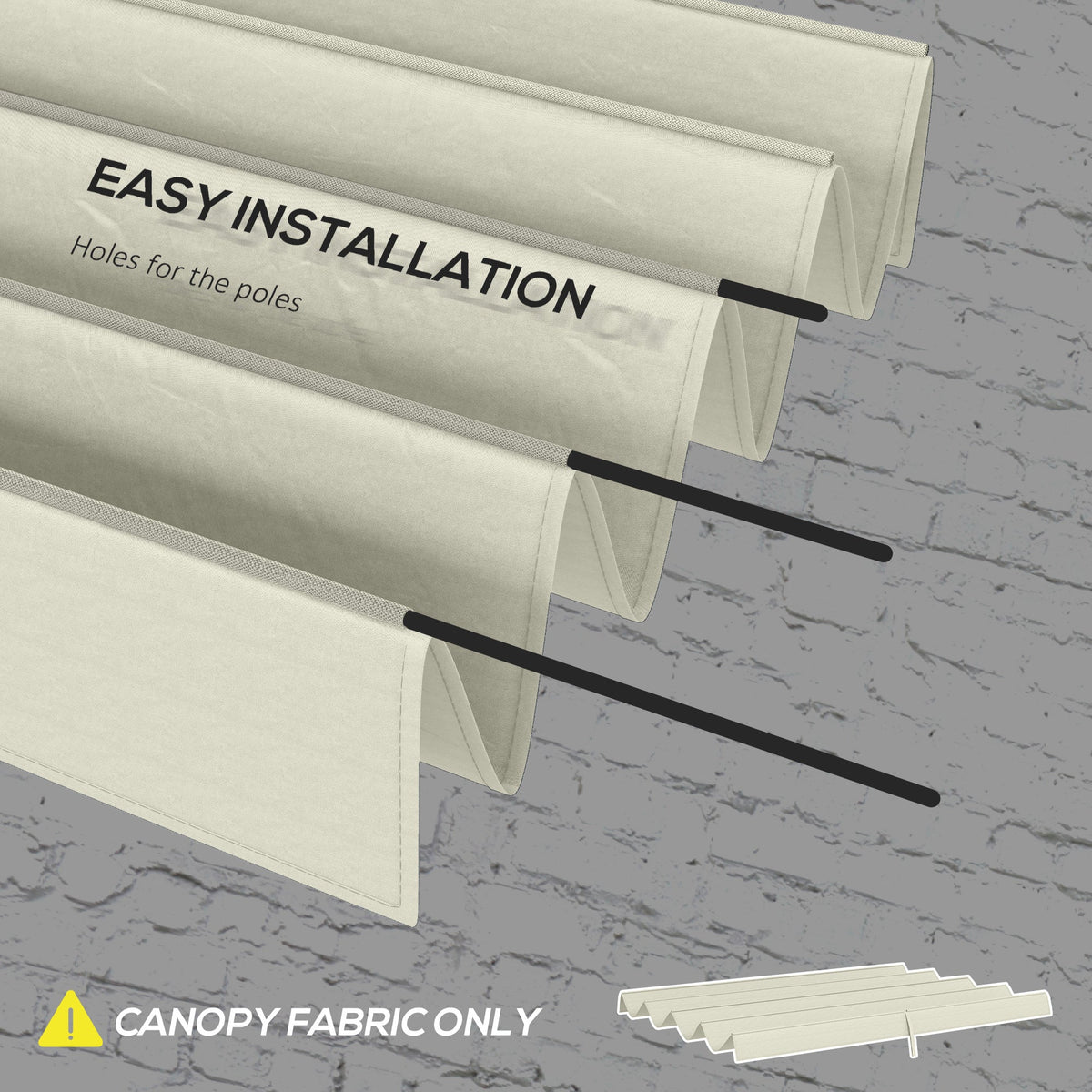 UV30+ Retractable Canopy for 9.8' x 7.1' Pergola, Cream White
