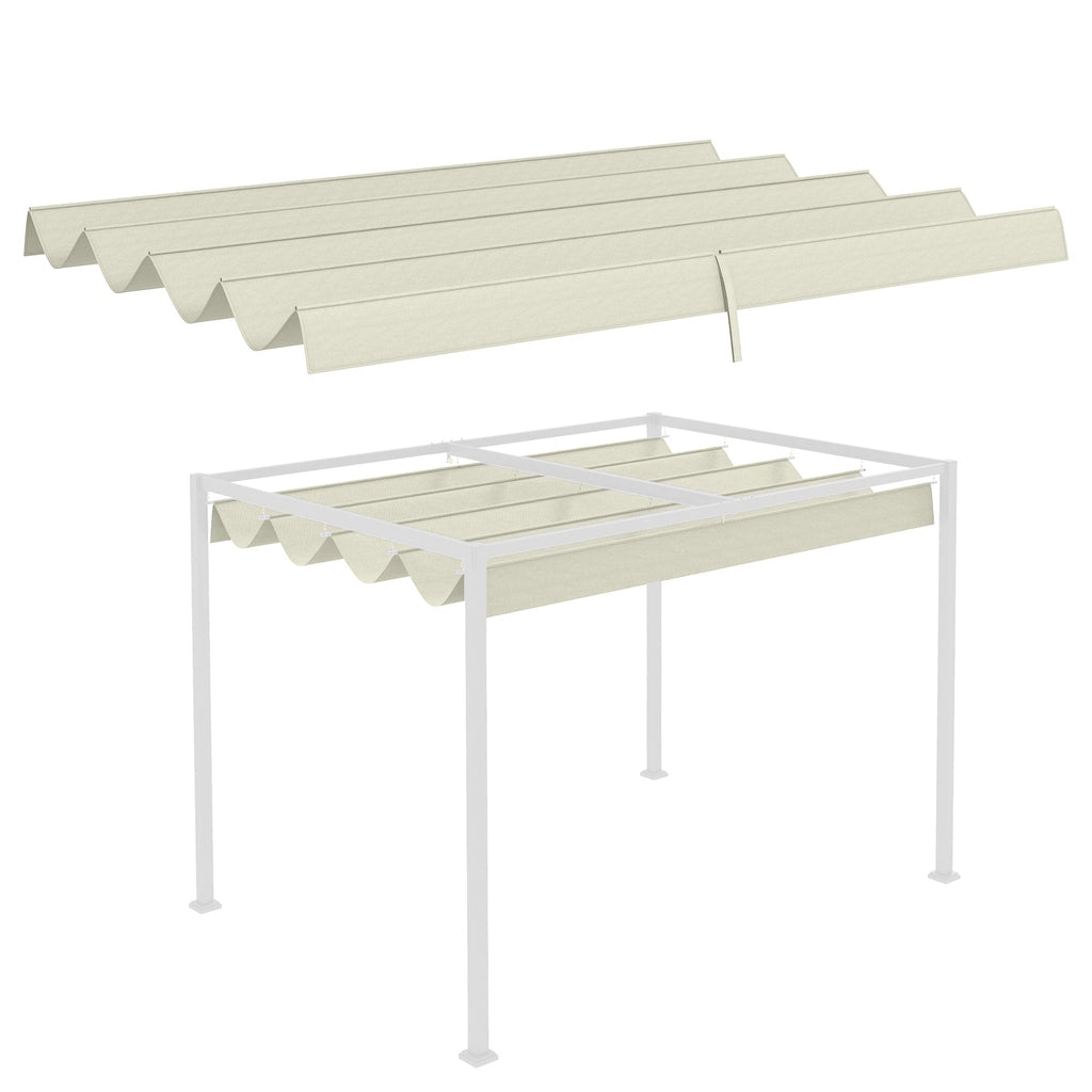 UV30+ Retractable Canopy for 9.8' x 7.1' Pergola, Cream White