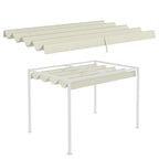 UV30+ Retractable Canopy for 9.8' x 7.1' Pergola, Cream White