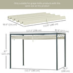 UV30+ Retractable Canopy for 9.8' x 7.1' Pergola, Cream White