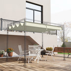 UV30+ Retractable Canopy for 9.8' x 7.1' Pergola, Cream White