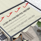 UV30+ Retractable Canopy for 9.8' x 7.1' Pergola, Cream White