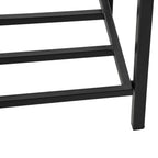 Modern Elevated Metal Garden Bed with Rattan Look & Storage, Black
