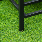 PE Rattan Raised Planter Bed with Tool Storage Shelf for Plants, Flowers, Herbs, Black