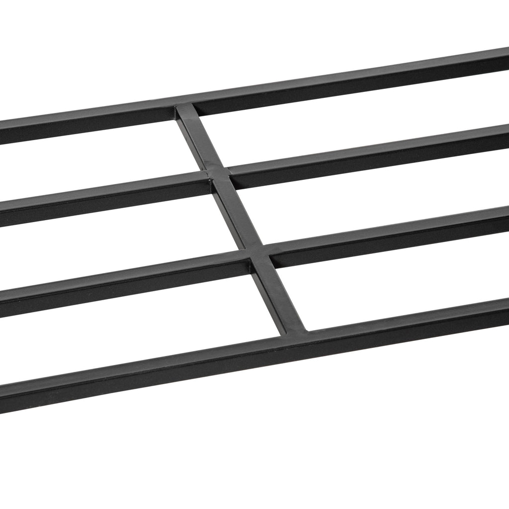 Modern Elevated Metal Garden Bed with Rattan Look & Storage, Black