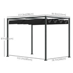10' x 7' Retractable Pergola Canopy, Outdoor Sun Shade, Black