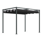 10' x 7' Retractable Pergola Canopy, Outdoor Sun Shade, Black