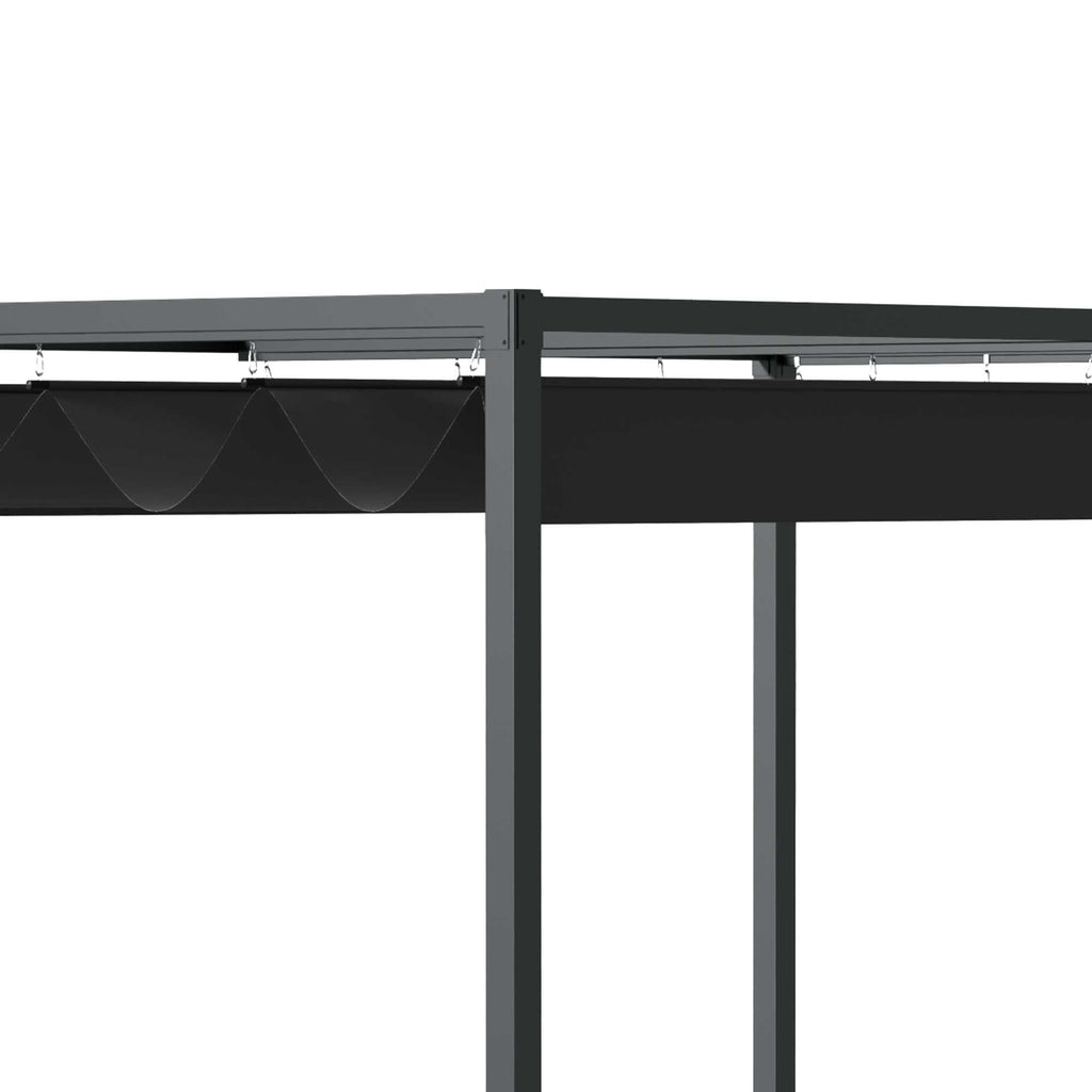 10' x 7' Retractable Pergola Canopy, Outdoor Sun Shade, Black