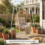 Hammock Chair Stand with Steel Frame, 330 LBS Capacity, White