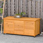 75 Gallon Wooden Deck Box with Weather-Resistant Finish, Yellow