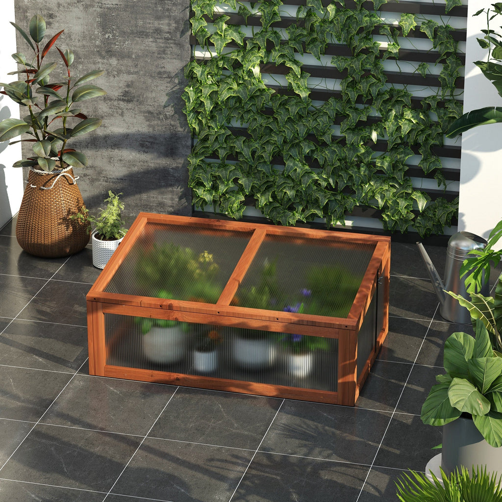 NookGrow Ground Cold Frame Greenhouse, 39" x 26" x 16", Natural