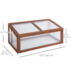 NookGrow Wooden Cold Frame with Tilted Polycarbonate Top, 39" x 26" x 16", Brown