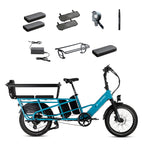 XPedition2 Raindrop Blue Long-Range Dual-Battery + FREE Running Boards, Cushions, Elite Headlight, Suspension Seat Post, Orbitor, Fast Charger ($694 Value)