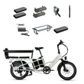 XPedition2 Stratus White Long-Range Dual-Battery + FREE Running Boards, Cushions, Elite Headlight, Suspension Seat Post, Orbitor, Fast Charger ($694 Value)