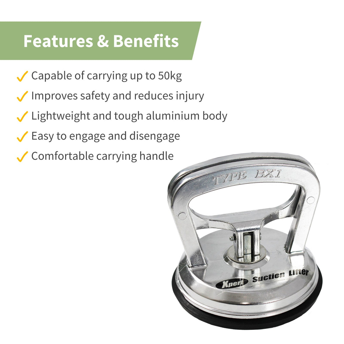 Xpert Single Cup Glass Suction Lifter