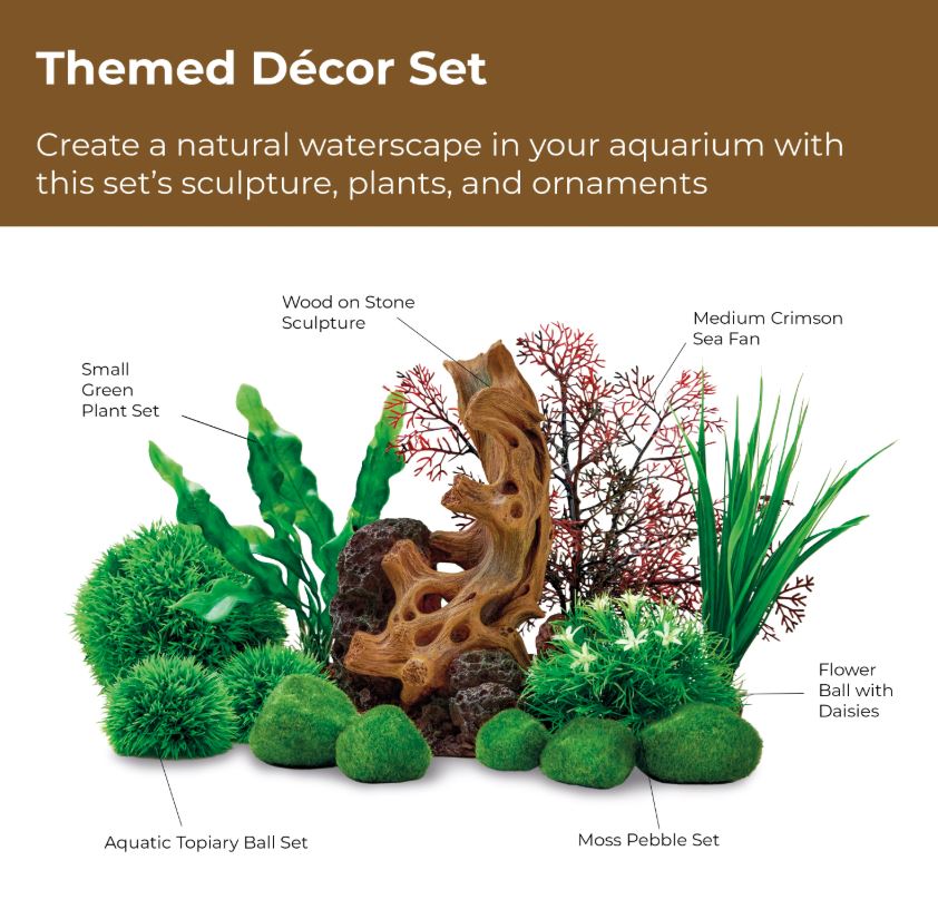 Aquarium Fish Tank biOrb Decor Set 30L Wood On Stone