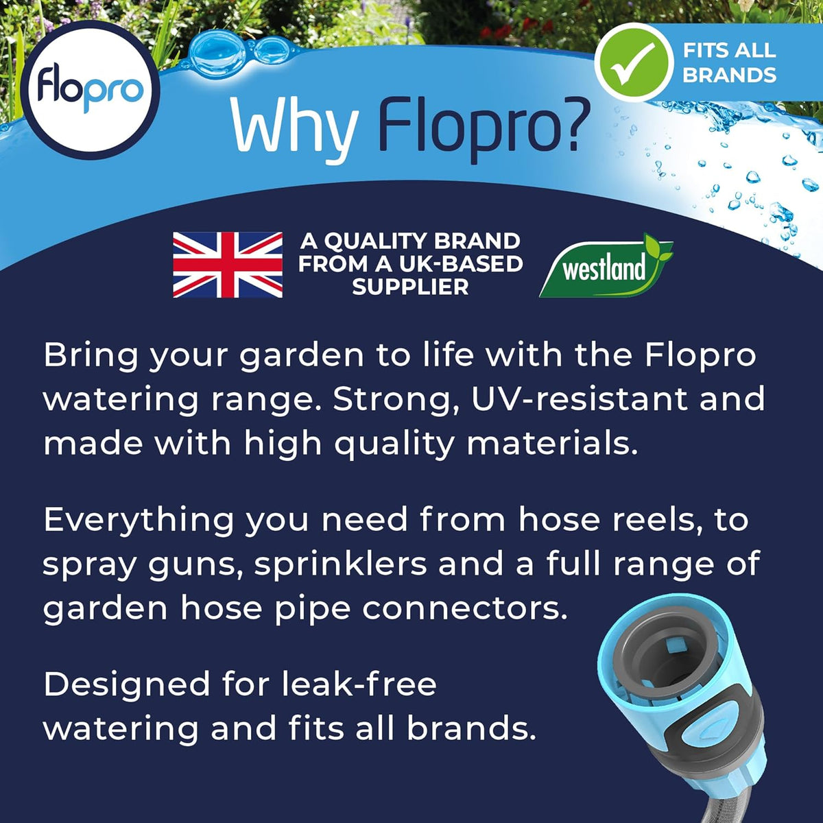 Flopro NeverKink Hose Kink Free Technology UV Protected Garden Hose 25m/45m