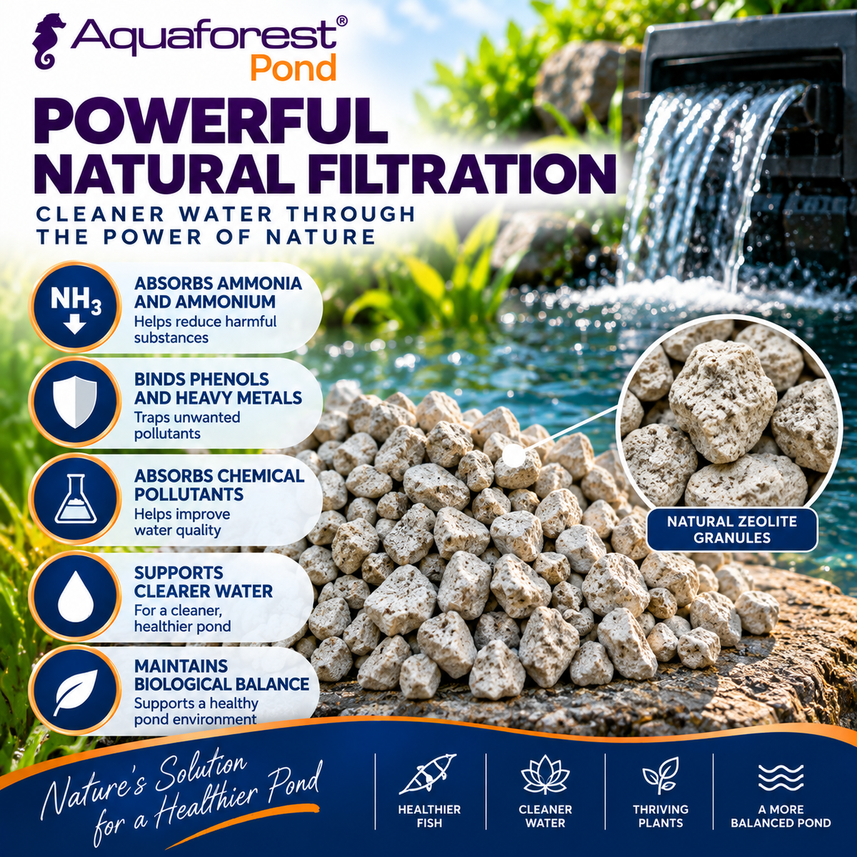 Aquaforest Zeolith 17L – Ammonia Removing Pond Filter Media