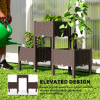 Self-Watering Plastic Raised Garden Bed with Legs