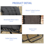 Padded Folding Recliner Chair with Cupholder, Adjustable Backrest & Cushion, Black