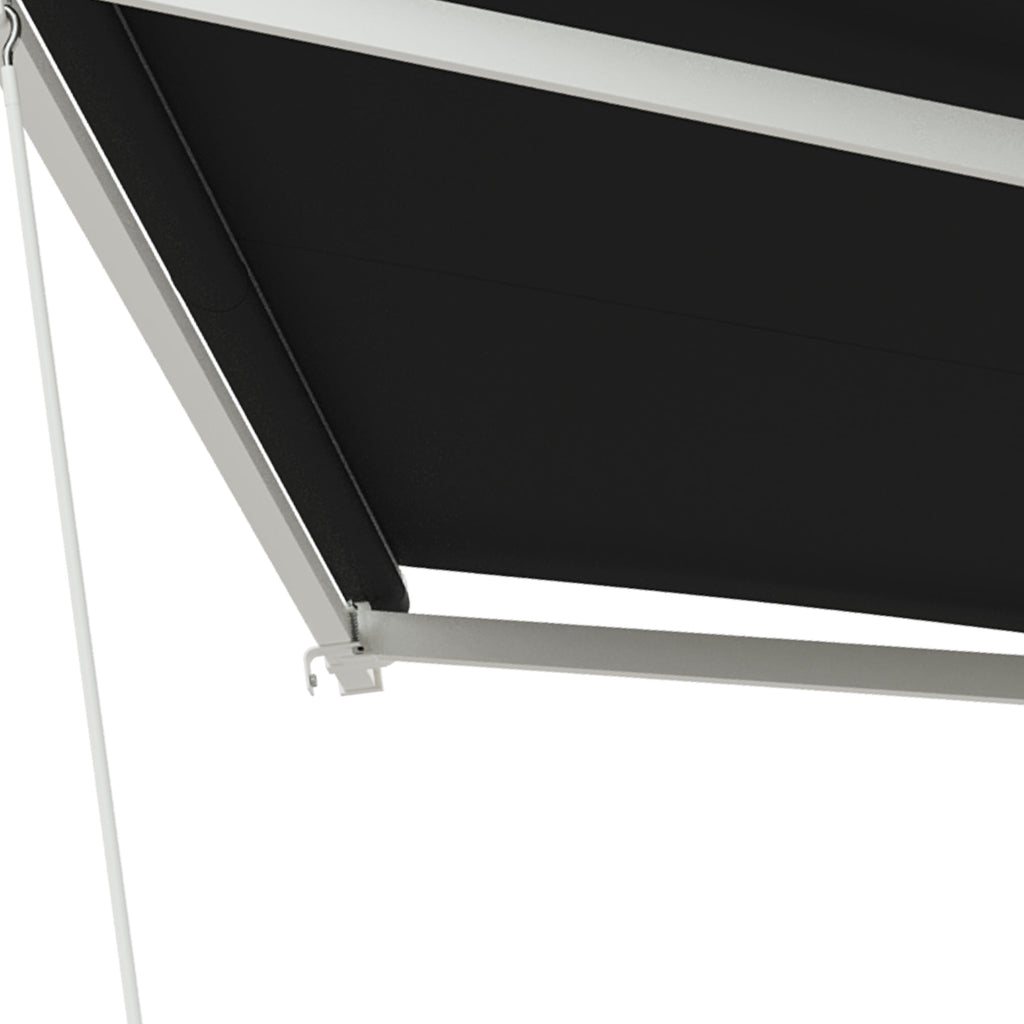 10' x 8' Retractable Electric Awning with Remote & Manual Control, UV Protection, Black