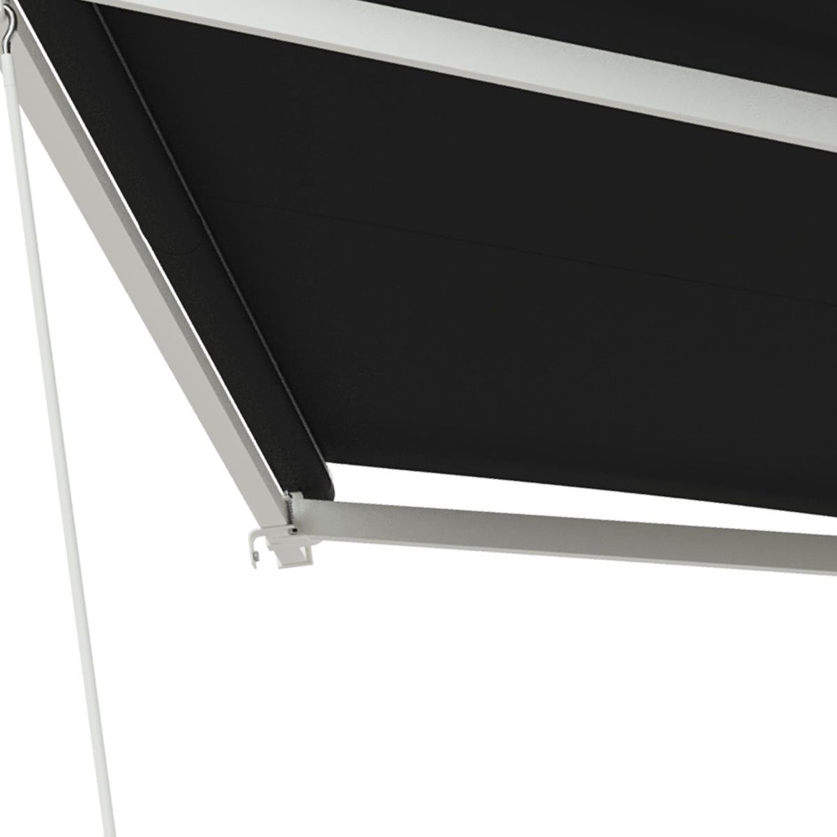 10' x 8' Retractable Electric Awning with Remote & Manual Control, UV Protection, Black